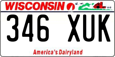 WI license plate 346XUK