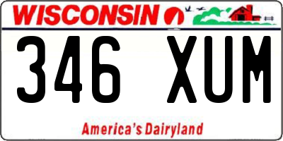 WI license plate 346XUM