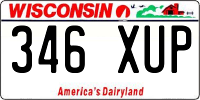 WI license plate 346XUP