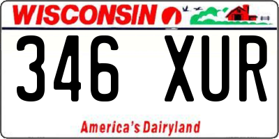 WI license plate 346XUR