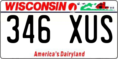 WI license plate 346XUS
