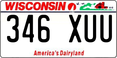 WI license plate 346XUU