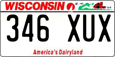 WI license plate 346XUX