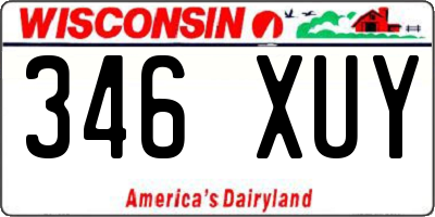 WI license plate 346XUY