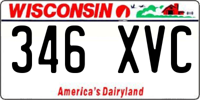WI license plate 346XVC