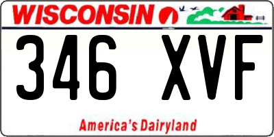 WI license plate 346XVF