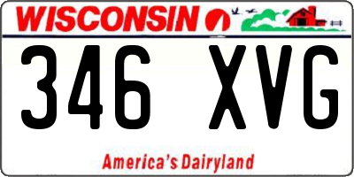 WI license plate 346XVG
