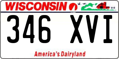 WI license plate 346XVI