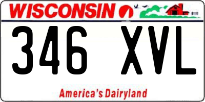 WI license plate 346XVL