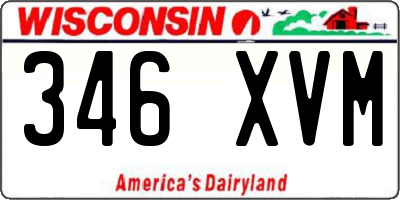 WI license plate 346XVM