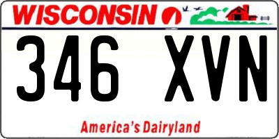 WI license plate 346XVN