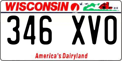WI license plate 346XVO
