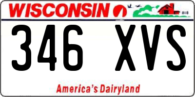 WI license plate 346XVS