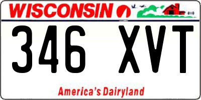 WI license plate 346XVT