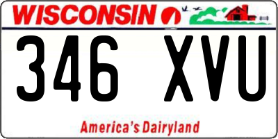WI license plate 346XVU