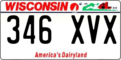 WI license plate 346XVX