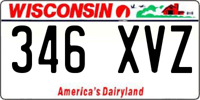 WI license plate 346XVZ