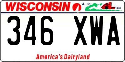 WI license plate 346XWA