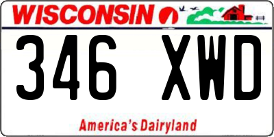 WI license plate 346XWD