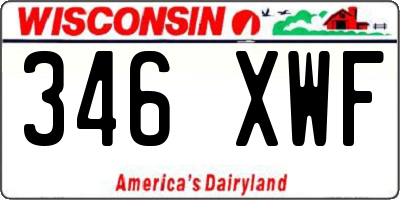 WI license plate 346XWF