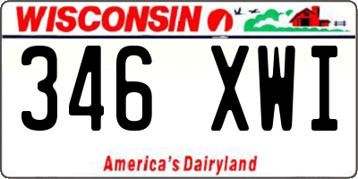 WI license plate 346XWI