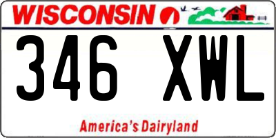 WI license plate 346XWL