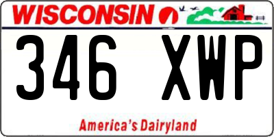 WI license plate 346XWP