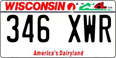 WI license plate 346XWR