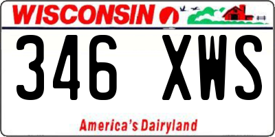 WI license plate 346XWS