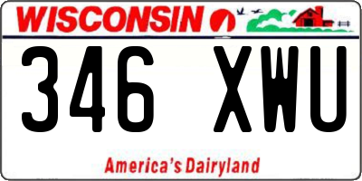 WI license plate 346XWU