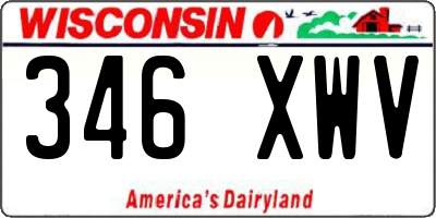 WI license plate 346XWV