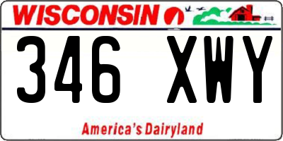 WI license plate 346XWY