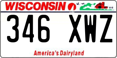 WI license plate 346XWZ