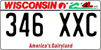 WI license plate 346XXC