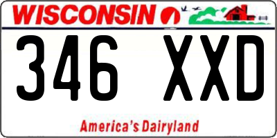 WI license plate 346XXD