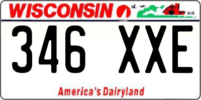 WI license plate 346XXE