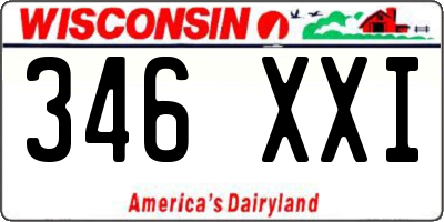 WI license plate 346XXI