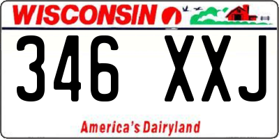 WI license plate 346XXJ