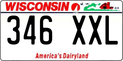 WI license plate 346XXL