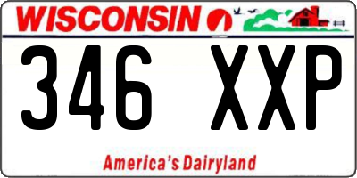 WI license plate 346XXP