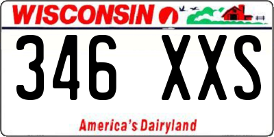 WI license plate 346XXS