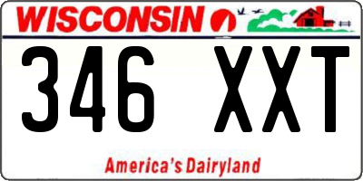 WI license plate 346XXT