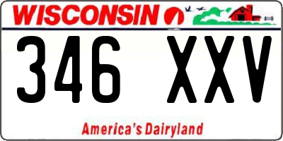 WI license plate 346XXV
