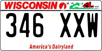 WI license plate 346XXW