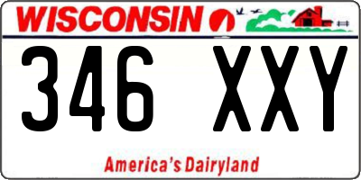 WI license plate 346XXY