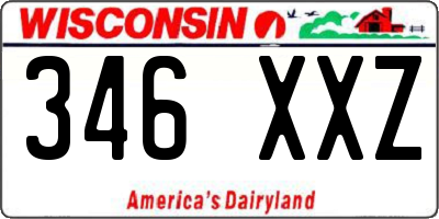 WI license plate 346XXZ