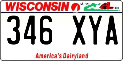WI license plate 346XYA
