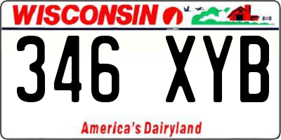 WI license plate 346XYB
