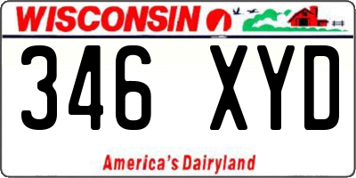 WI license plate 346XYD