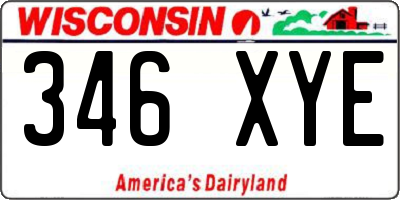 WI license plate 346XYE